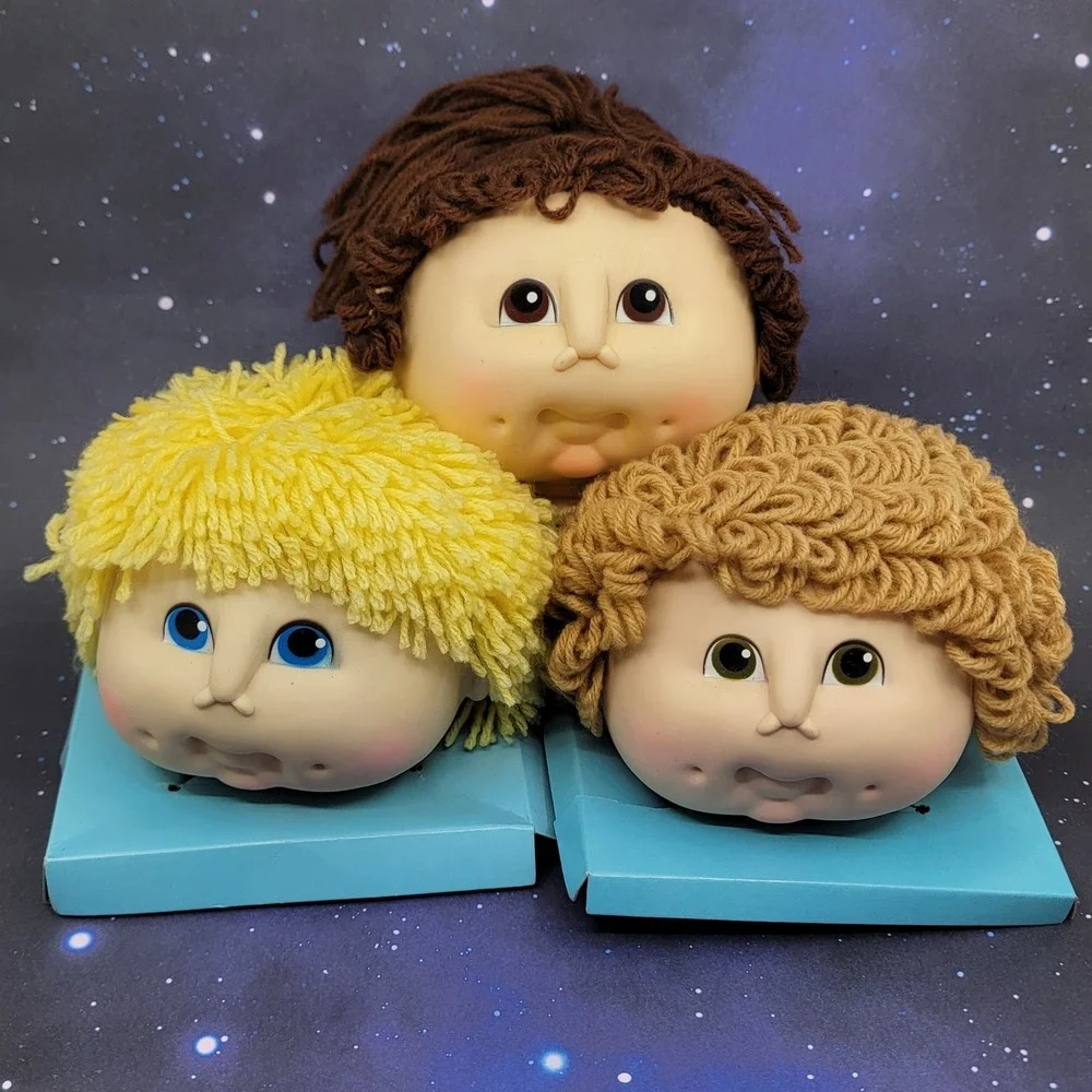 Set Of 3 Vintage 1984 THE ORIGINAL DOLL BABY Heads Martha Thomas Fiber Craft